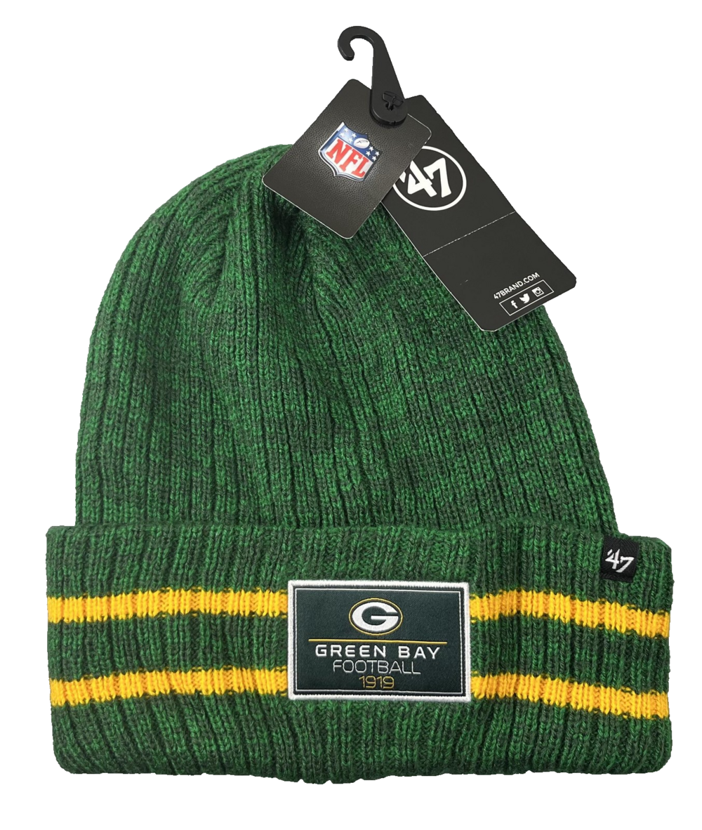 Green Bay Packers 47 Brand Hat Beanie Adult Cuffed Winter Snow NFL Football NEW